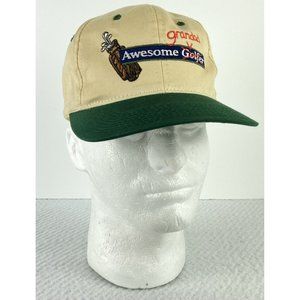 Cap Hat Golfer Grandad Tan Green Snapback Adjustable Novelty Gift